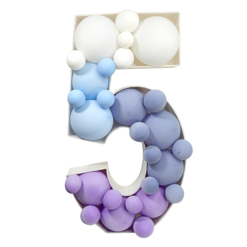 Cadre Ballon Géant Chiffre 0-9 - 93cm Décoration Anniversaire 18 30 40 50 ans - Support à Remplir