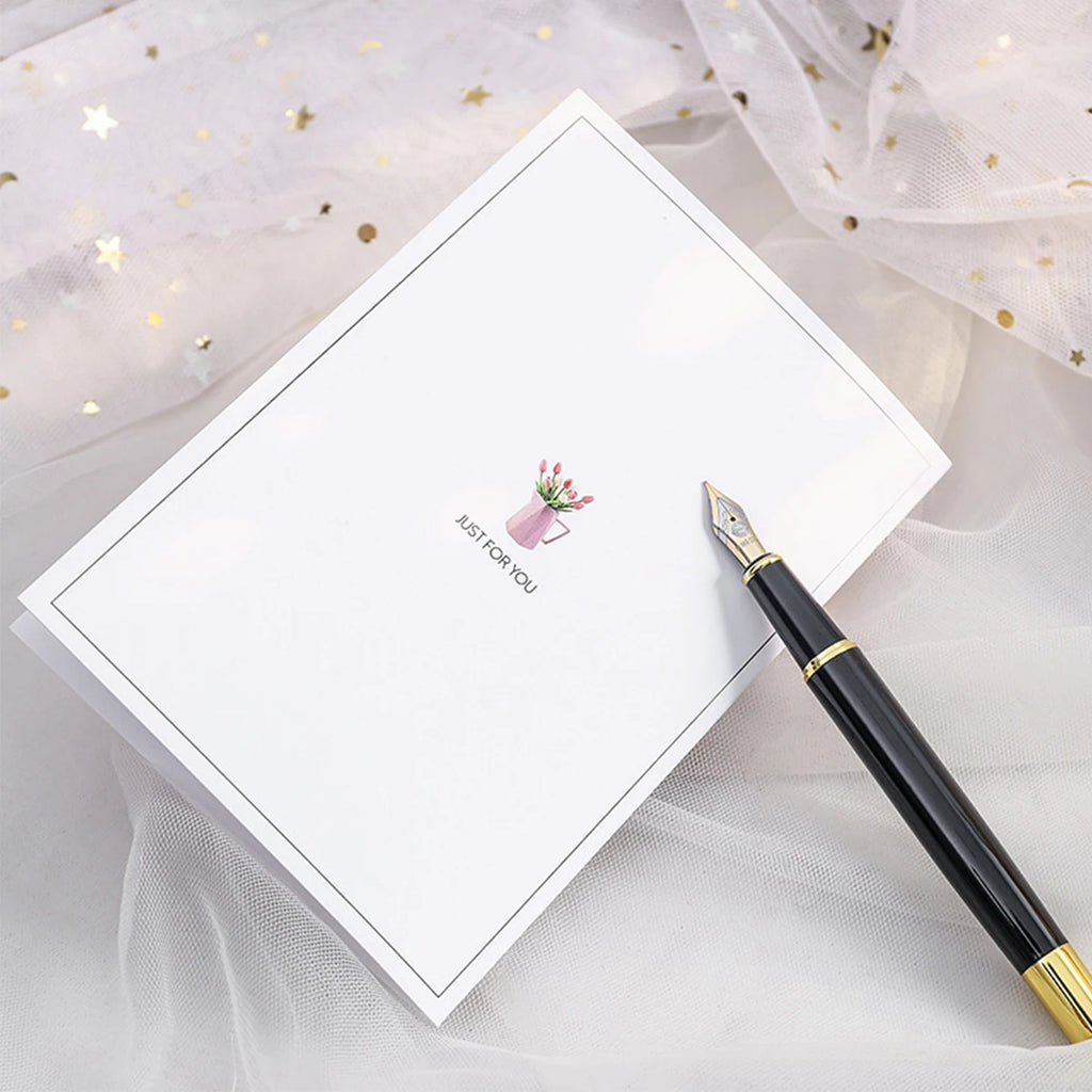 Carte de Vœux Artisanale avec Fleur Éternelle - Saint-Valentin Fête des Mères Anniversaire