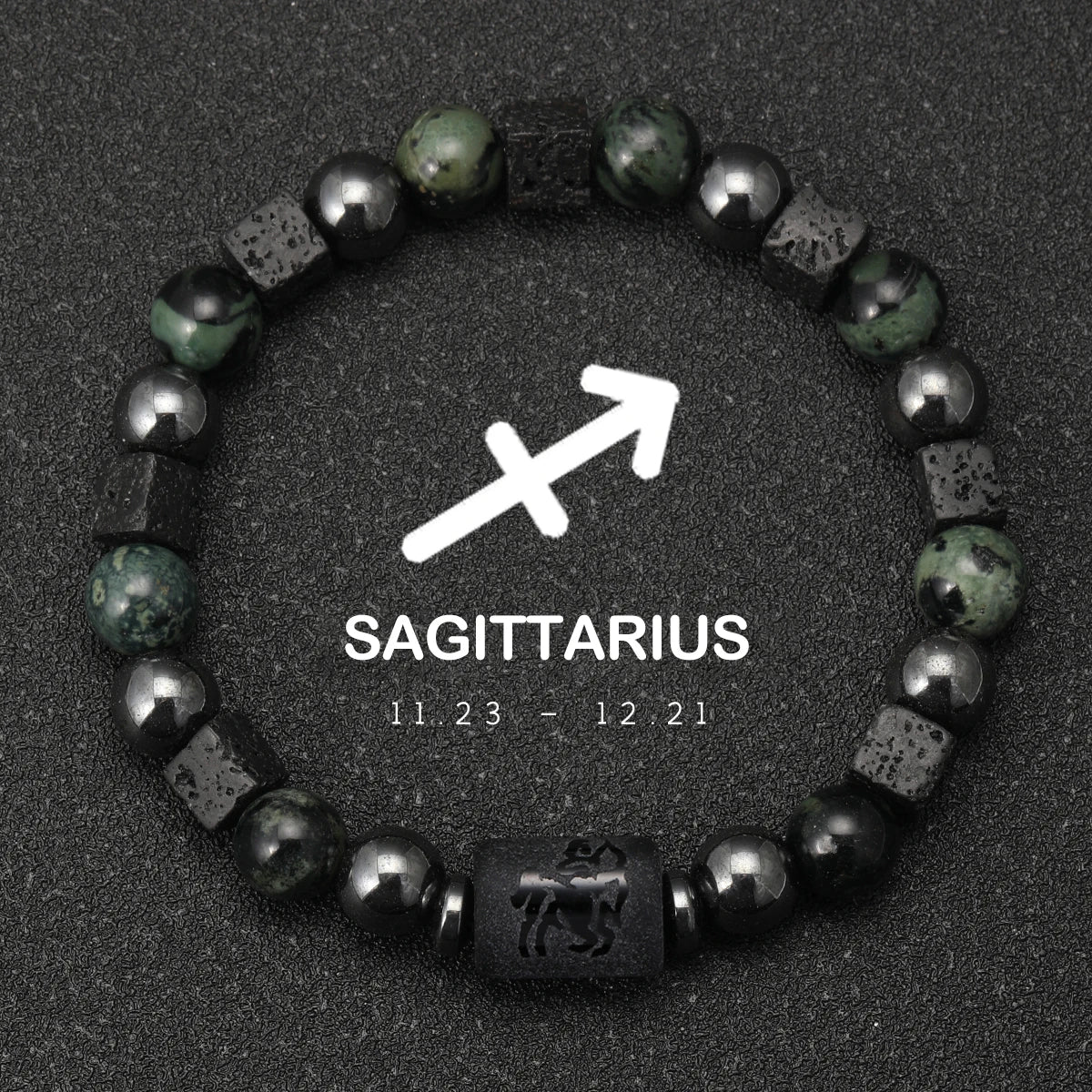 Bracelet Signe Astrologique Pierres Naturelles - 12 Signes Zodiaque Verseau Cancer Vierge Poissons Bijou Unisexe