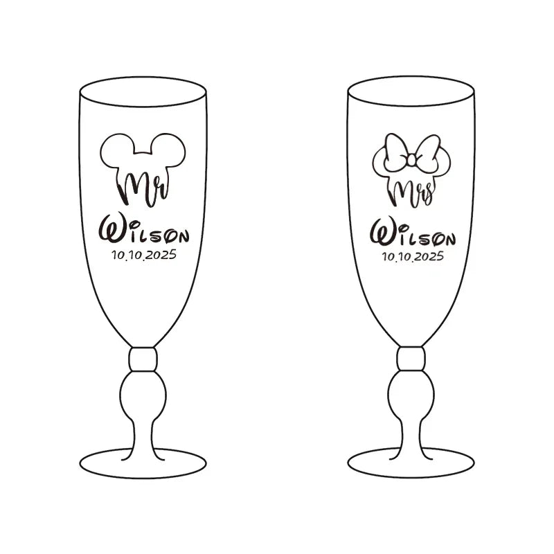 Flûtes Champagne Personnalisées Gravure Laser Mariage - Cadeau Demoiselle d'Honneur