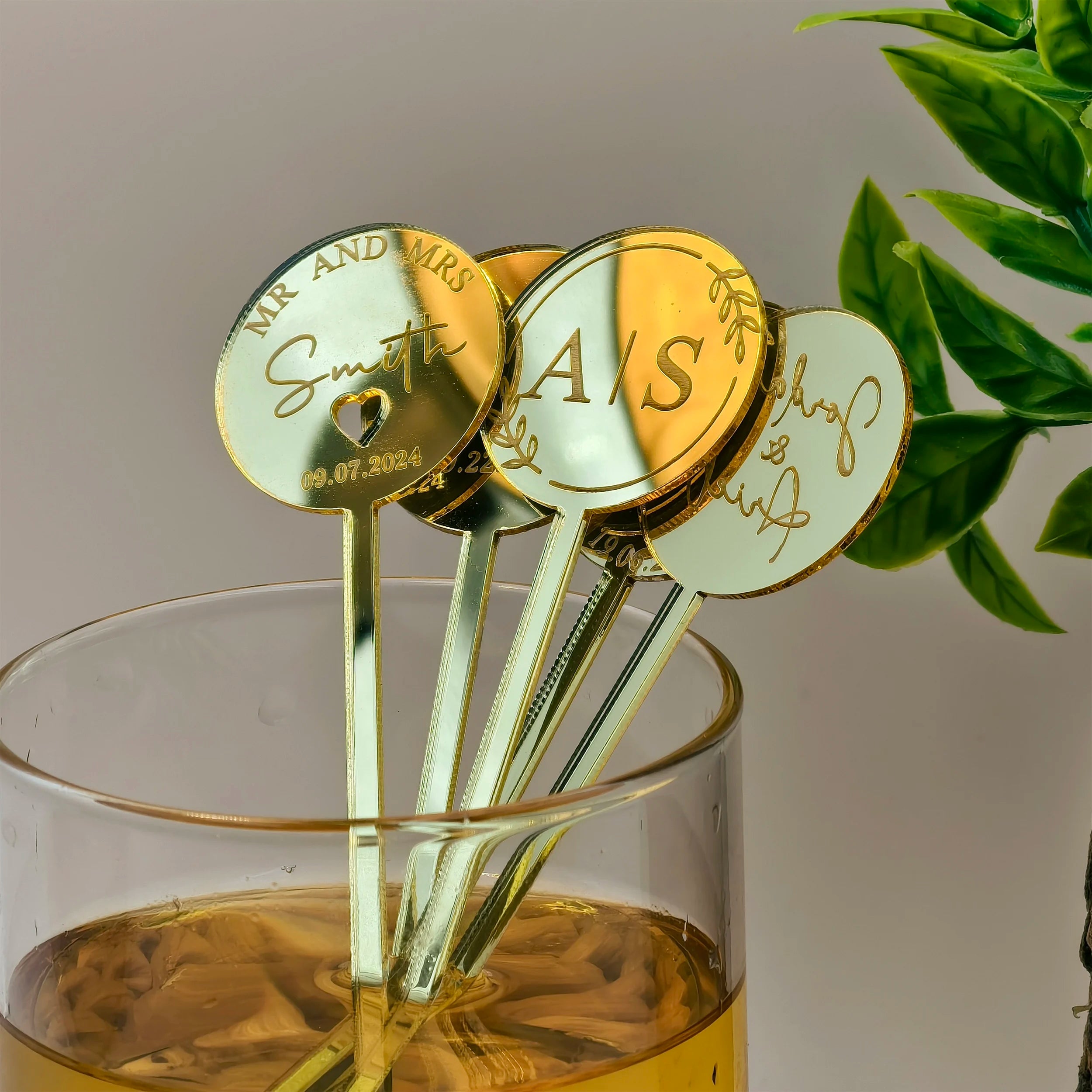 Touillettes Personnalisées Mariage Cocktail Bois - Lot 10/30/50/120 Pièces