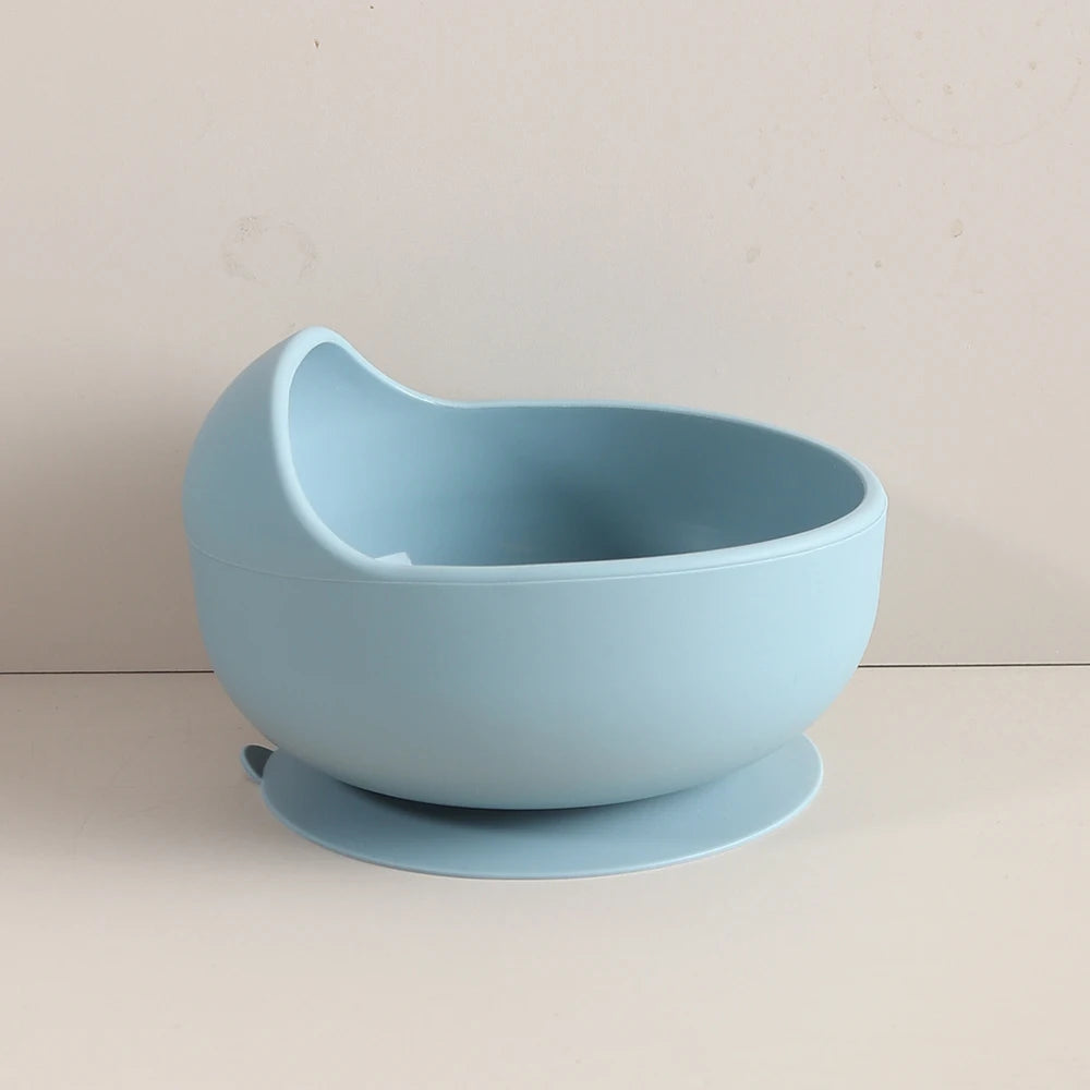 Bol Bébé Silicone 350ml avec Ventouse Anti-Renversement - Design Escargot Rose pour Apprentissage Autonomie