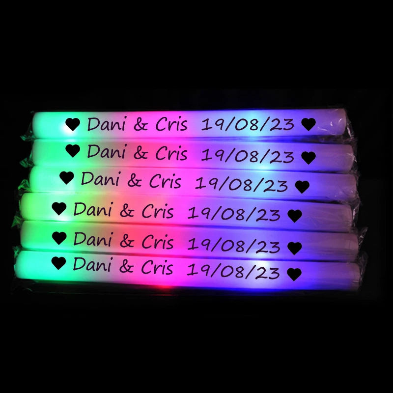 Bâtons Lumineux LED Mousse RGB - Lot 15/30/50/60 Pièces pour Mariage Anniversaire Fête