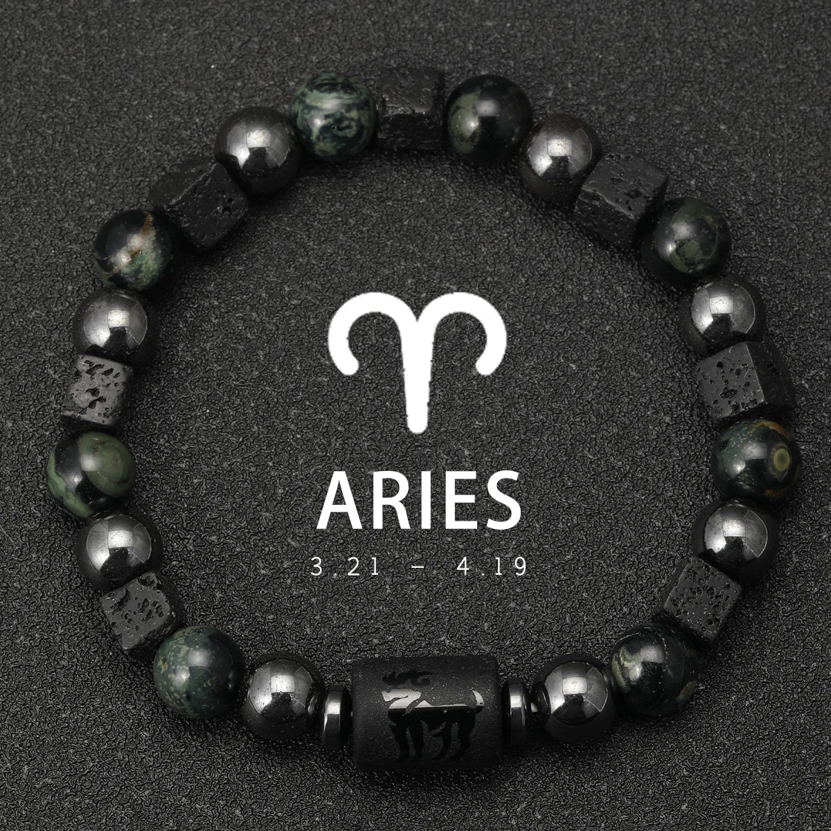 Bracelet Signe Astrologique Pierres Naturelles - 12 Signes Zodiaque Verseau Cancer Vierge Poissons Bijou Unisexe
