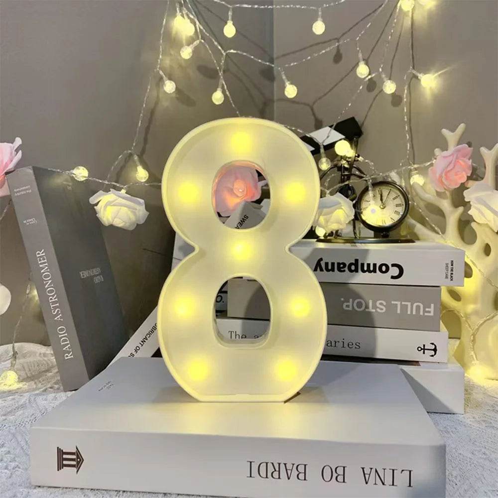 Lettre Lumineuse LED 16cm - Alphabet et Chiffres Décoratifs - Mariage Anniversaire Bar Maison