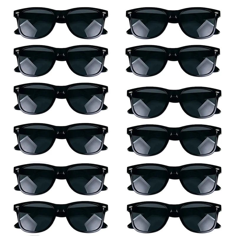 Lunettes Photobooth Mariage EVJF - Lot 10/12 Pièces Carrées Noires - Accessoire Fête
