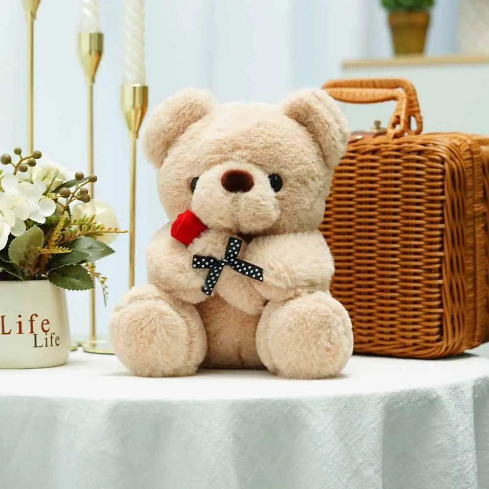 Ours en Peluche Kawaii avec Roses 25cm - Cadeau Romantique Saint-Valentin