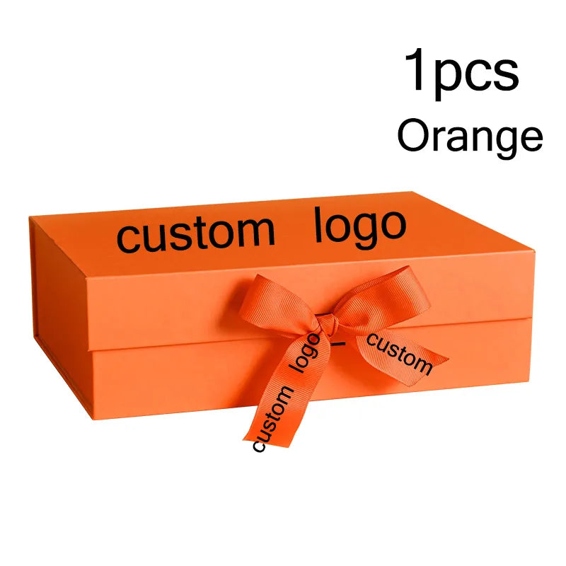 Boîte Cadeau Luxe Noire et Rose avec Ruban - Personnalisation Logo Incluse