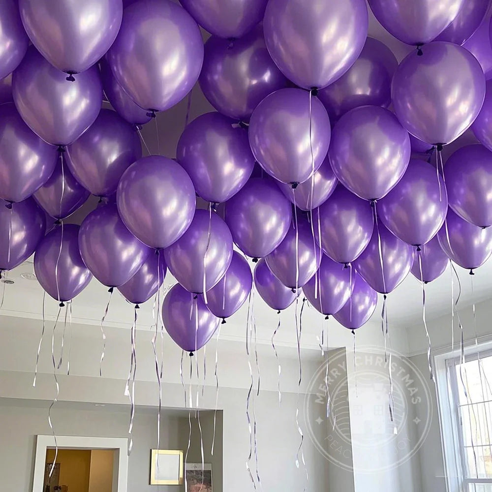 Ballons Latex Nacrés 50 Pièces - Décoration Mariage Anniversaire Fête