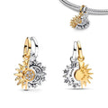 Charm Bead Soleil & Lune Séparable Argent 925 - Pendentif Bracelet Pandora Compatible Bijou Femme