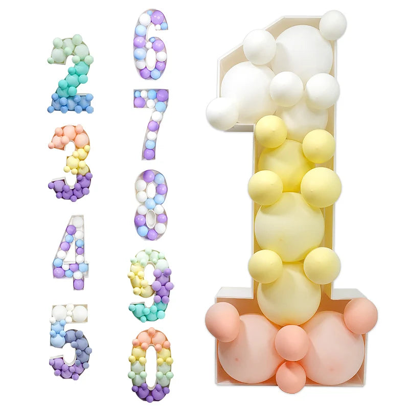 Cadre Ballon Géant Chiffre 0-9 - 93cm Décoration Anniversaire 18 30 40 50 ans - Support à Remplir