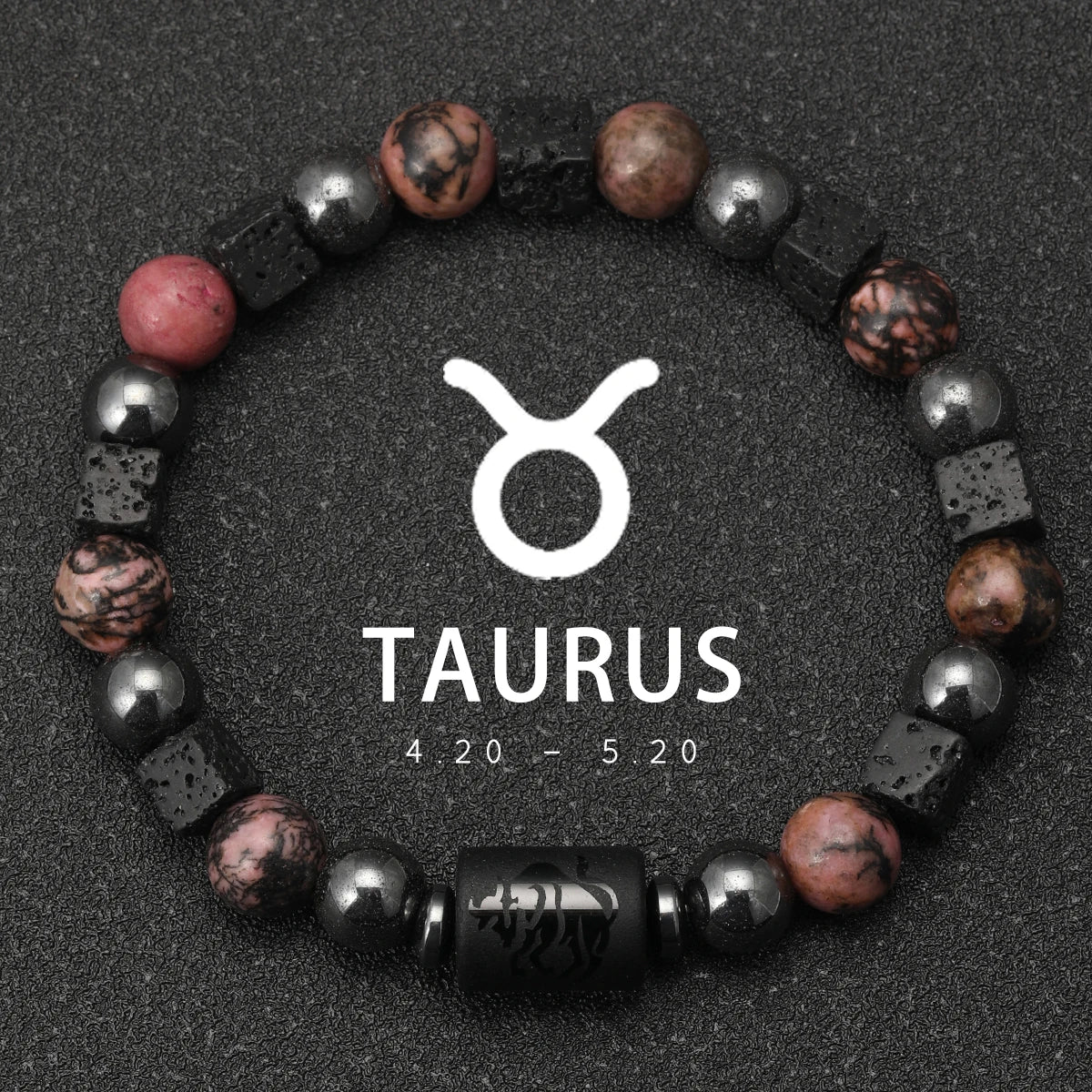 Bracelet Signe Astrologique Pierres Naturelles - 12 Signes Zodiaque Verseau Cancer Vierge Poissons Bijou Unisexe