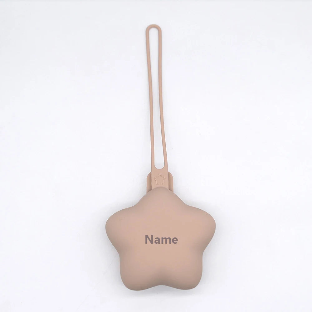 Boîte Rangement Bébé Silicone Personnalisée - Étui Tétine Prénom Gravé - Cadeau Naissance Unique