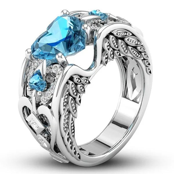 Bague Argent 925 Cœurs Multicolores Zircon - Cadeau Maman & Mariage