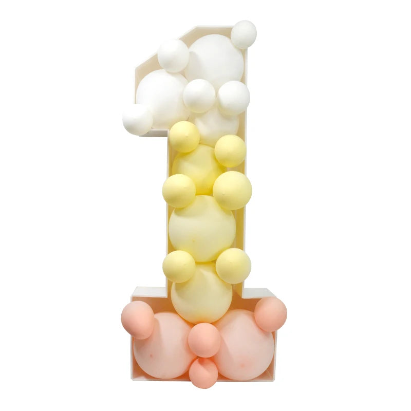 Cadre Ballon Géant Chiffre 0-9 - 93cm Décoration Anniversaire 18 30 40 50 ans - Support à Remplir