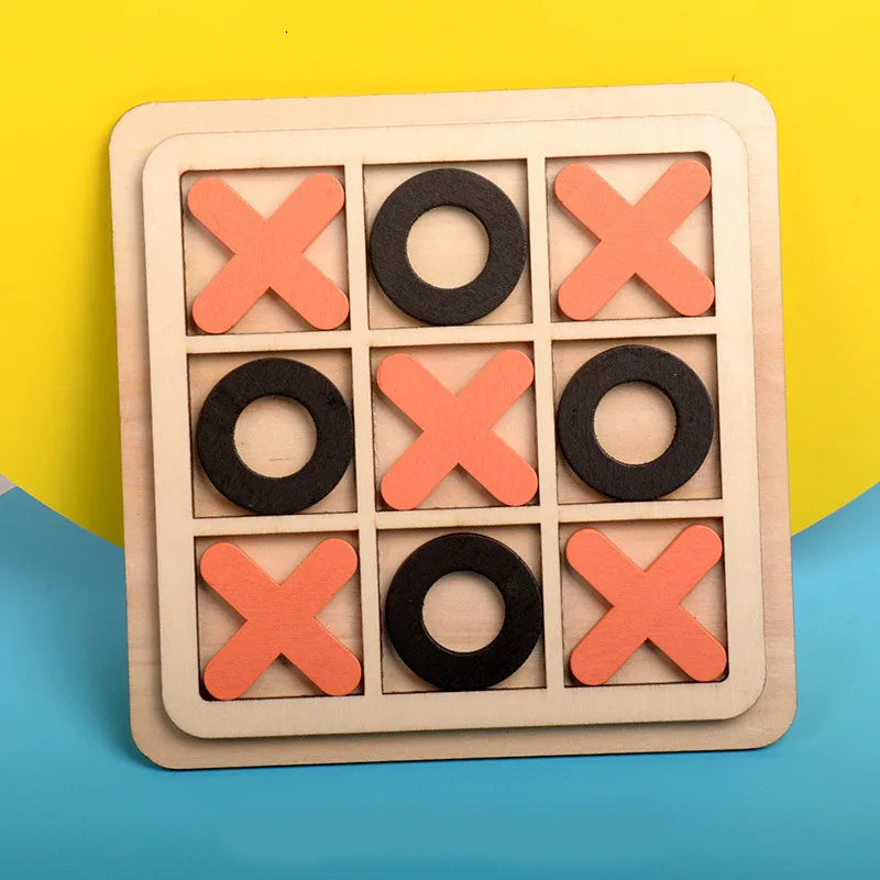 Jeu Montessori Morpion en Bois - Tic-Tac-Toe Éducatif pour Enfants 3-6 ans