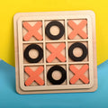 Jeu Montessori Morpion en Bois - Tic-Tac-Toe Éducatif pour Enfants 3-6 ans