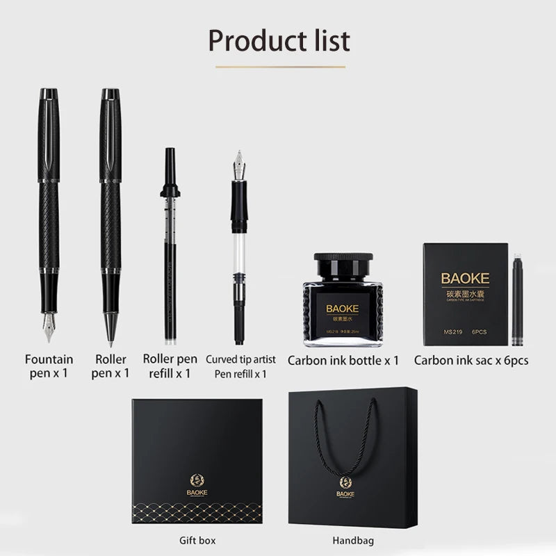 Coffret Stylo Plume Premium BAOKE - Set Cadeau avec Encre & Cartouches | Écriture Élégante