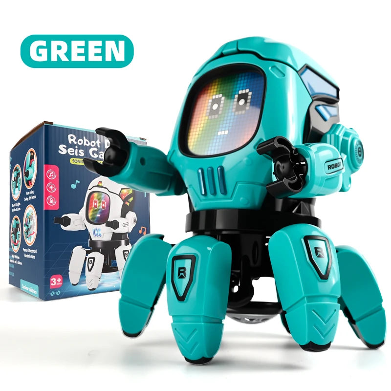 Robot Dansant LED Musical Pieuvre 6 Pattes - Jouet Éducatif Enfant Cadeau Anniversaire