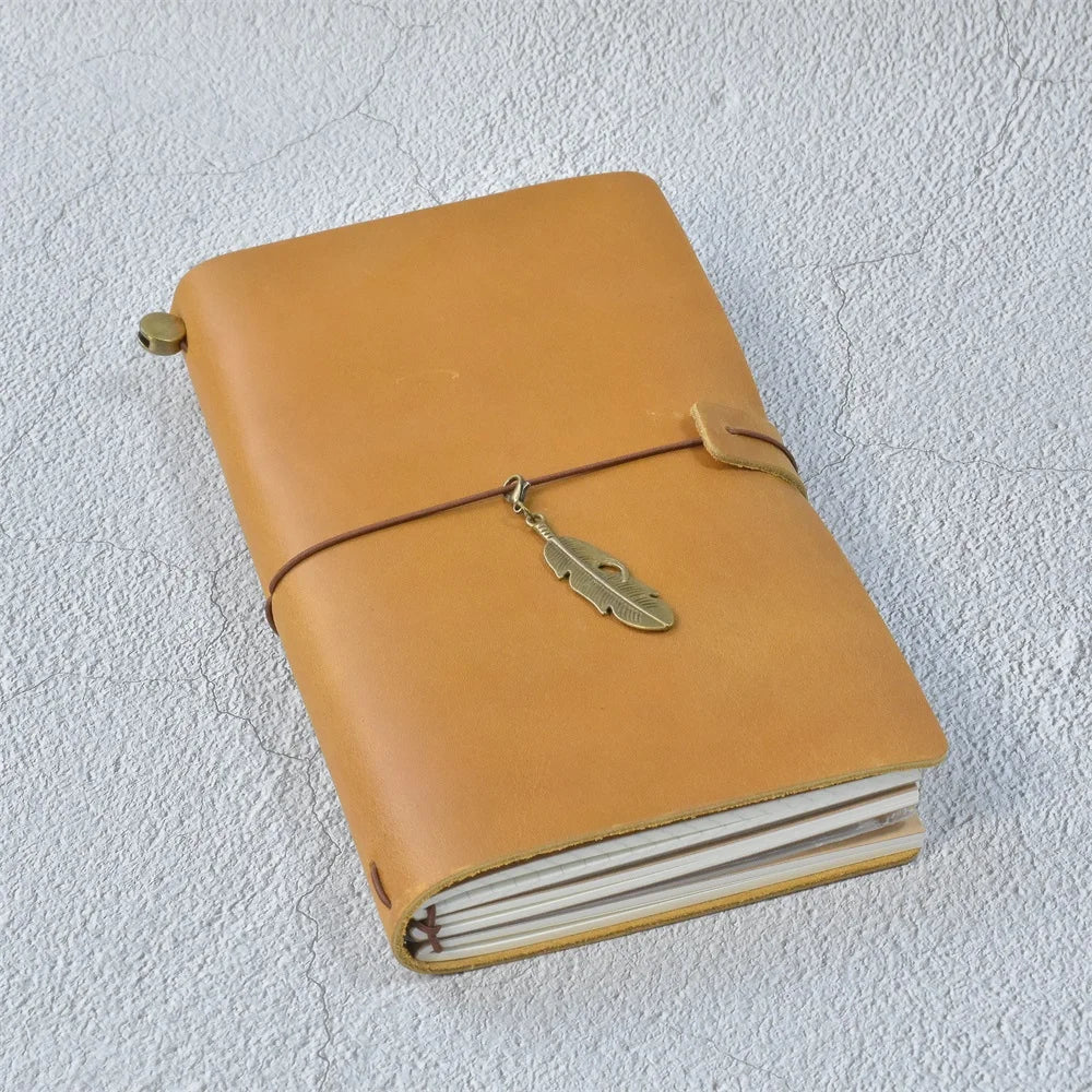 Journal Cuir Véritable 100% Rechargeable DIY - Carnet Voyage Rétro Personnalisé