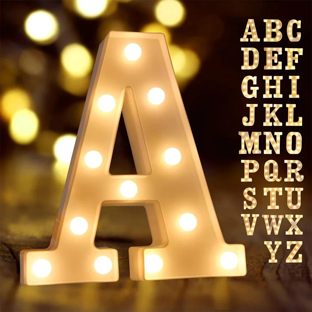 Lettre Lumineuse LED 16cm - Alphabet et Chiffres Décoratifs - Mariage Anniversaire Bar Maison