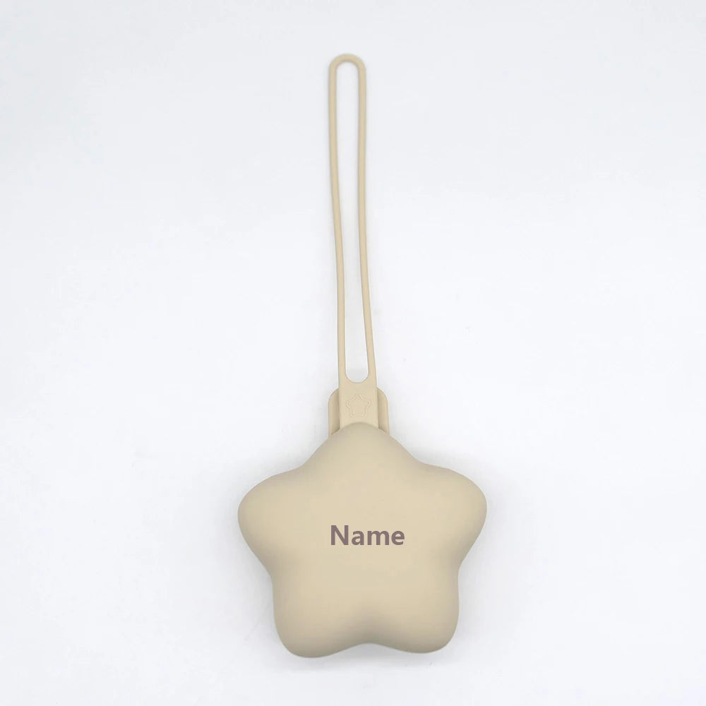 Boîte Rangement Bébé Silicone Personnalisée - Étui Tétine Prénom Gravé - Cadeau Naissance Unique