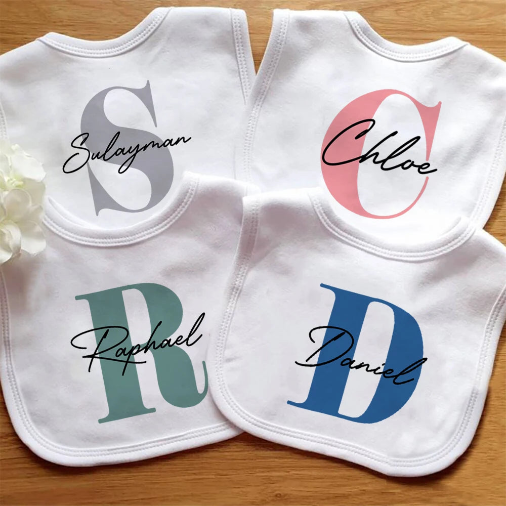 Bavoir Bébé Personnalisé Prénom - Coton Doux Garçon Fille | Cadeau Naissance Original