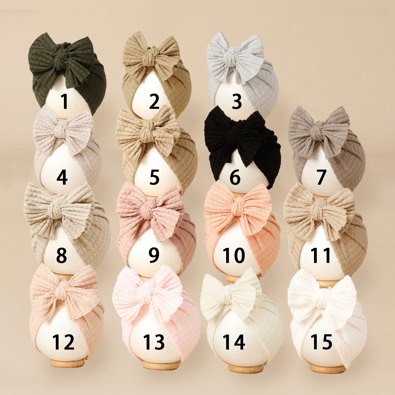 Bonnet Bébé Fille Tricoté avec Nœud - Turban Nouveau-né Doux Couleur Unie Accessoire Hiver