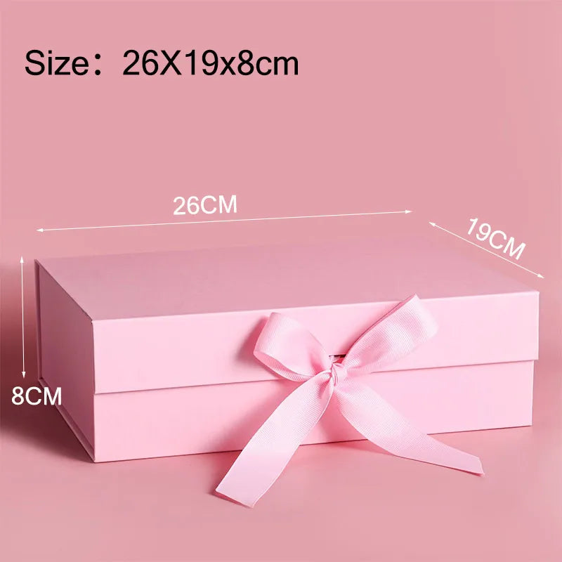Boîte Cadeau Luxe Noire et Rose avec Ruban - Personnalisation Logo Incluse