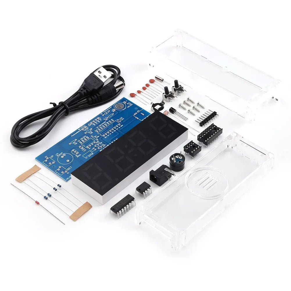 Kit Horloge Numérique LED DIY - Projet Électronique à Souder avec Alarme et Température