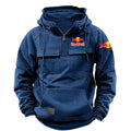 Sweat Capuche Homme Red Bull Rétro Zippé Doublé Polaire - Moto Streetwear