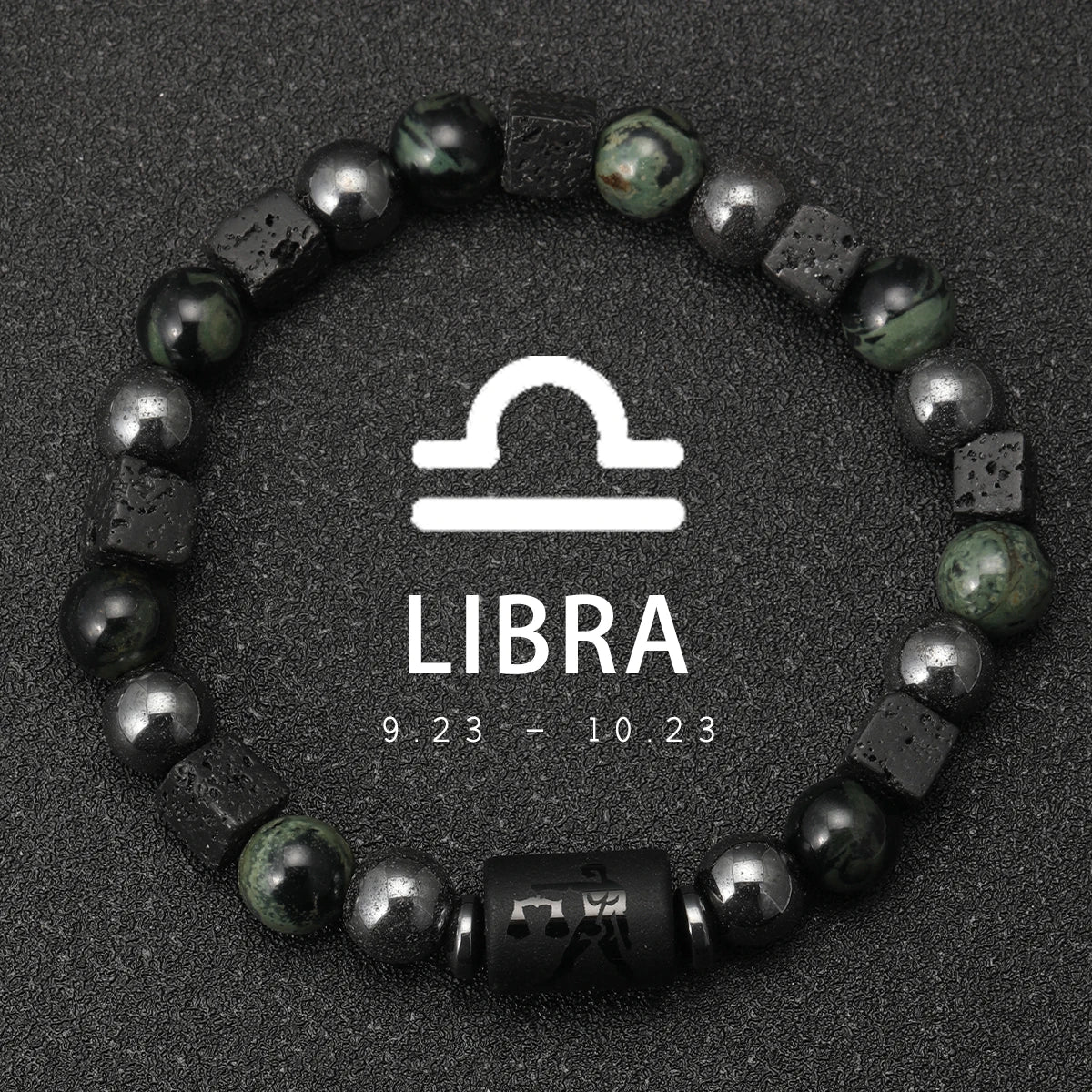 Bracelet Signe Astrologique Pierres Naturelles - 12 Signes Zodiaque Verseau Cancer Vierge Poissons Bijou Unisexe