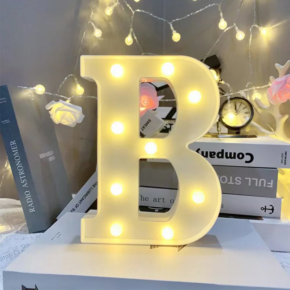 Lettre Lumineuse LED 16cm - Alphabet et Chiffres Décoratifs - Mariage Anniversaire Bar Maison
