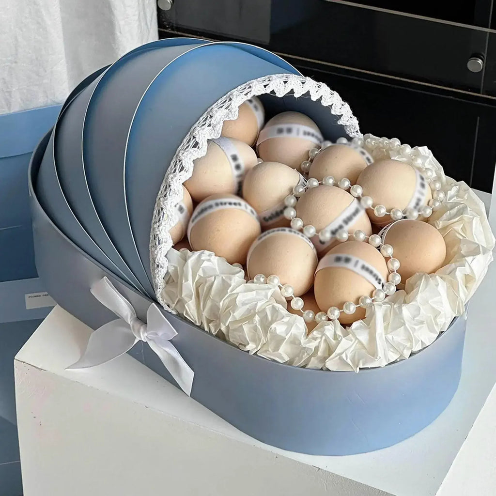 Boîte Cadeau Berceau Baby Shower - Arrangement Floral Romantique pour Naissance