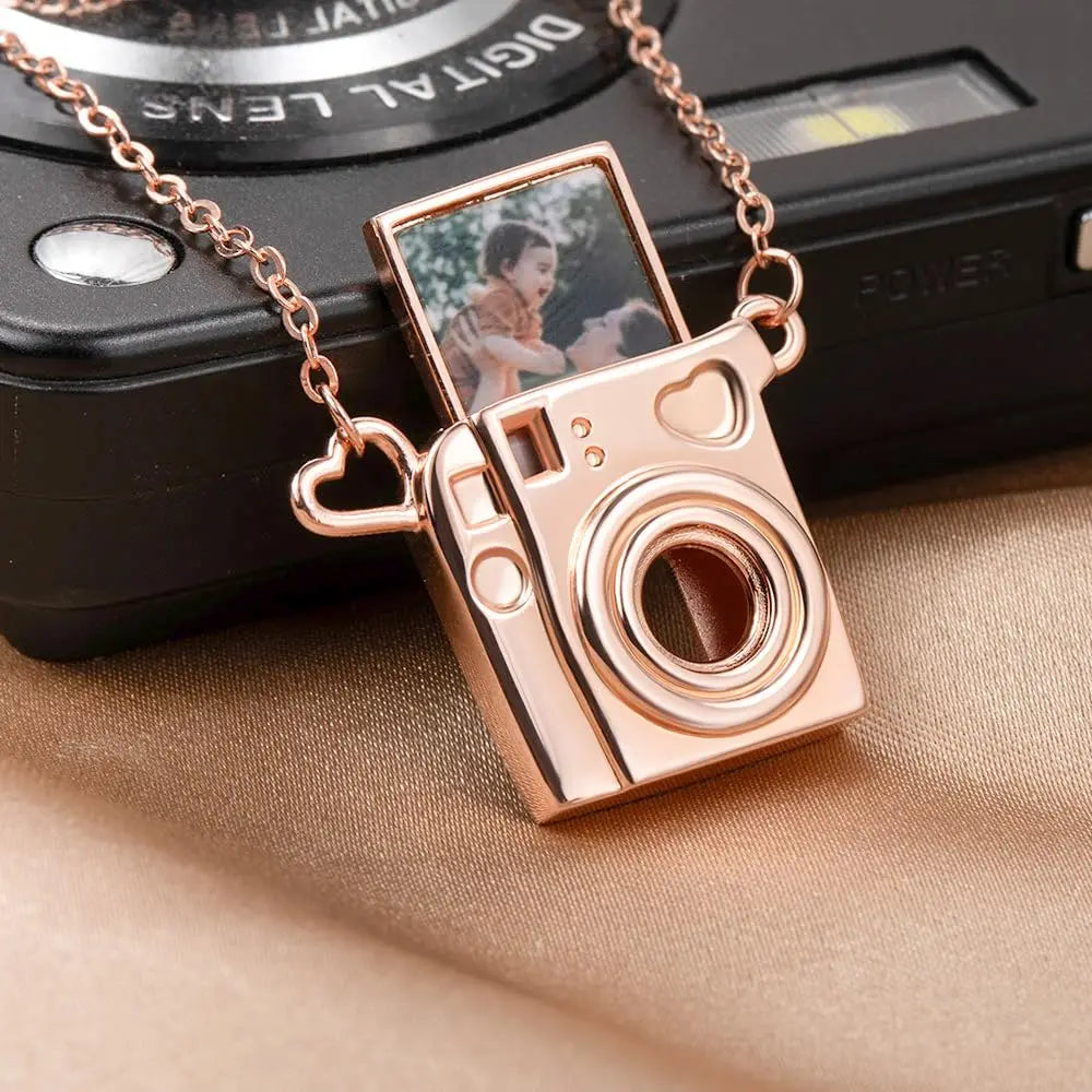 Collier Médaillon Photo Personnalisé Cœur - Laiton Doré avec Photo Intérieure | Souvenir