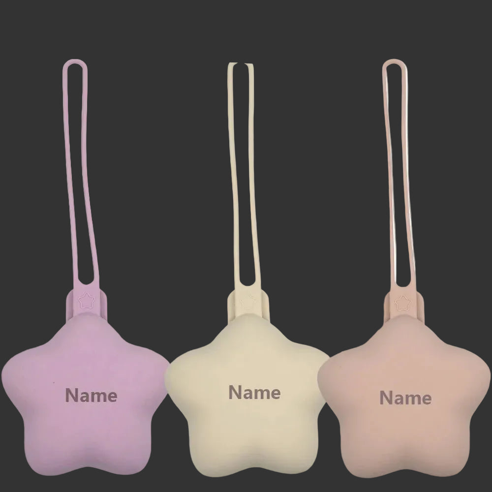 Boîte Rangement Bébé Silicone Personnalisée - Étui Tétine Prénom Gravé - Cadeau Naissance Unique