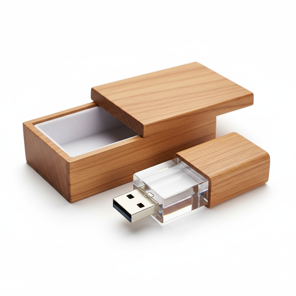 Clé USB Cristal Érable - Fond Sobre