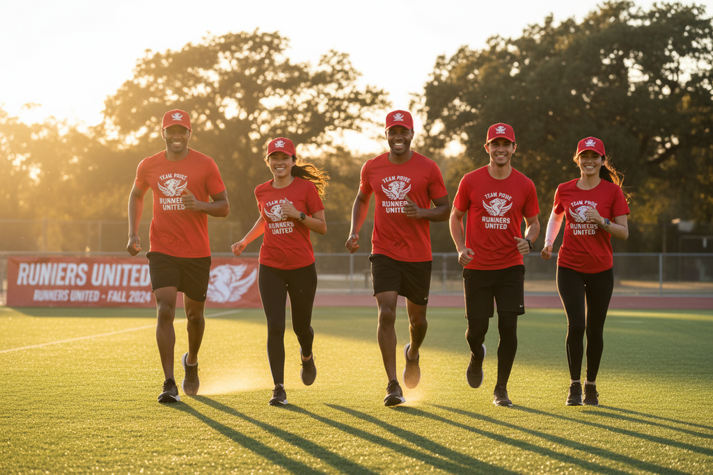 Équipe sportive avec casquettes personnalisées